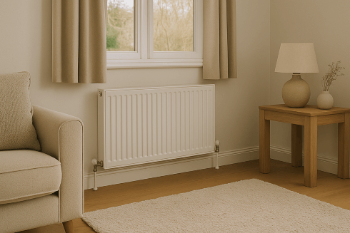 Someone adjusting a smart radiator valve via an app or manually