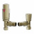Venice Serafino - Angled Thermostatic and Lockshield Brushed Brass Radiator Valve Kit