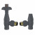 Anthracite Angled Thermostatic Radiator Valve Set Serafino by Venice