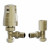 Brushed Brass Angled Thermostatic + Manual Radiator Valve Kit Serafino by Venice