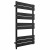 Flat Panel Heated Towel Rail 1000x600mm 9 Ladder Black with manual heating element Solare By Dolce