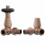 Brushed Copper Corner Thermostatic Radiator Valve Set Serafino by Venice