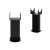 Flat Panel Black Radiator Brackets, Floor Mounting with Support Kit Serafino by Venice
