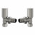 Satin Nickel Angled Designer Radiator Valve Set Serafino by Venice