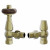 Brushed Brass Angled Thermostatic Radiator Valve Set Serafino by Venice
