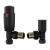 Black Angled Radiator Valve Kit Serafino by Venice