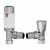 Venice Serafino - Chrome (White Cap) Angled Thermostatic and Lockshield Radiator Valve Kit