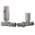 Satin Nickel Straight Radiator Valve Kit Serafino by Venice