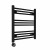 Straight Heated Towel Rail 600x600mm Black with Touch Screen Thermostatic Heating element Masaccio By Dolce