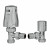 Chrome Angled Thermostatic + Manual Radiator Valve Kit Serafino by Venice