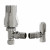 Satin Nickel Angled Thermostatic Radiator Valve Set Serafino by Venice