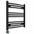 Curved Heated Towel Rail 600x600mm Black with Button Screen Thermostatic Heating element Nebbia By Dolce