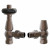 Antique Copper Angled Thermostatic Radiator Valve Set Serafino by Venice