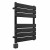 Flat Panel Heated Towel Rail 650x500mm 7 Ladder Black with Square Touch Screen Thermostatic Heating element Solare By Dolce