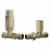Brushed Brass Straight Thermostatic Radiator Valve Set Serafino by Venice