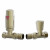 Venice Serafino - Brushed Brass Straight Thermostatic and Lockshield Radiator Valve Set