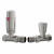 Venice Serafino - Satin Nickel Straight Thermostatic and Lockshield Radiator Valve Set