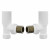 White Angled Designer Radiator Valve Set Serafino by Venice