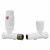 Venice Serafino - White Straight Thermostatic and Lockshield Radiator Valve Set
