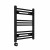 Straight Heated Towel Rail 600x500mm Black with Touch Screen Thermostatic Heating element Masaccio By Dolce