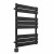 Flat Panel Heated Towel Rail 800x600mm 8 Ladder Black with Square Touch Screen Thermostatic Heating element Solare By Dolce