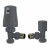 Anthracite Angled Thermostatic + Manual Radiator Valve Kit Serafino by Venice