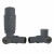 Anthracite Corner Thermostatic Radiator Valve Set Serafino by Venice