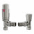 Venice Serafino - Angled Thermostatic and Lockshield Satin Nickel Radiator Valve Kit
