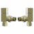 Brushed Brass Angled Manual Radiator Valve Pair Serafino by Venice