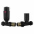 Black Straight Radiator Valve Kit Serafino by Venice