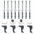 Flat Oval Anthracite Radiator Bracket & Fittings Set Serafino by Venice